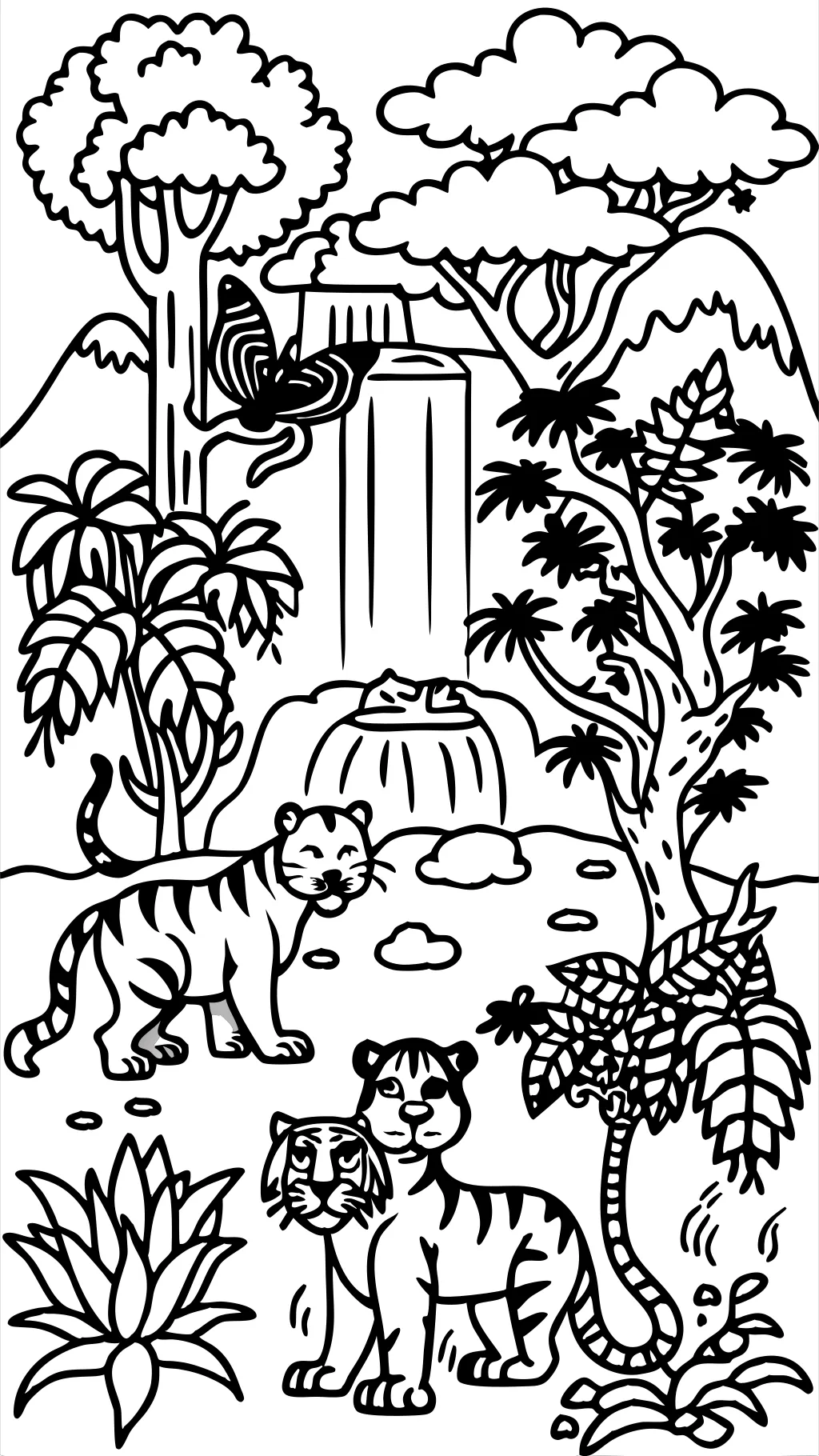 animals in the jungle coloring pages